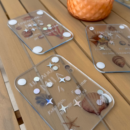 Personalisierte Acryl Einladung zum Geburtstag | DIY-5er-Set